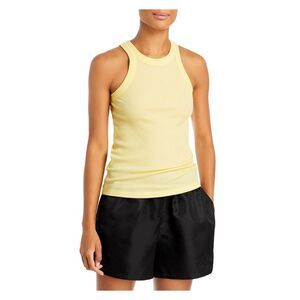 WSLY Womens Stretch Ribbed Fitted Sleeveless Halter Tank Top
